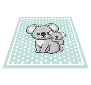 Anya és bébi koala vinil szőnyeg gyerekek - TenStickers