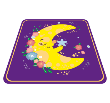 Vidám holdvirág vinil szőnyeg csillagok - TenStickers
