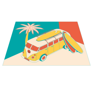 Hippi mini busz retro szőnyeg - TenStickers