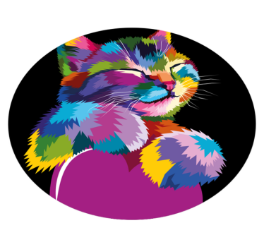 élénk macskaszerű illusztráció vinil szőnyeg állat - TenStickers