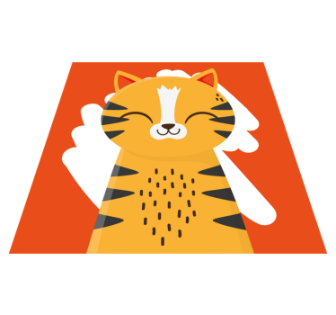 Boldog tigris design vinil szőnyeg óvodák - TenStickers