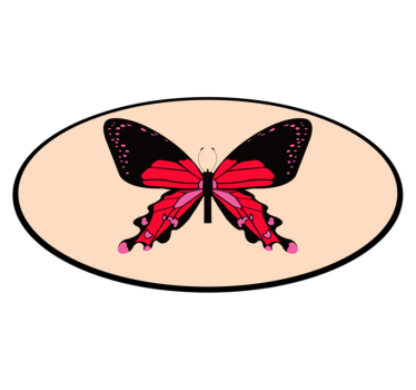 Fekete és piros pillangó vinil szőnyeg - TenStickers