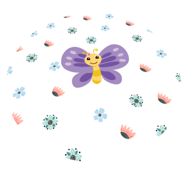 Lila pillangó design vinil szőnyeg gyerekek - TenStickers