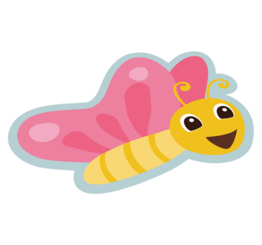 Vicces pillangó rózsaszín szárnyakkal állati szőnyeg - TenStickers