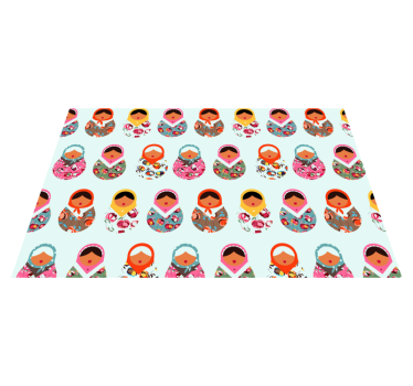 Orosz virágok és babák etnikai stílusú szőnyegek - TenStickers