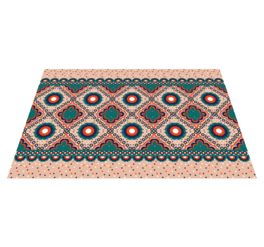 Geometriai virágos boho mintás hálószoba szőnyeg - TenStickers