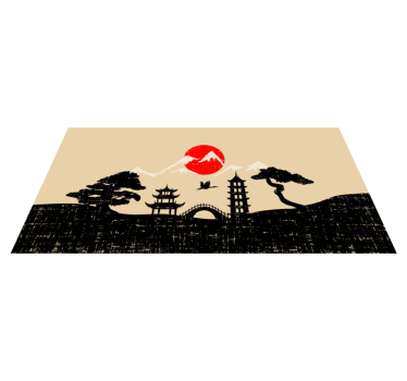 Japán kerti sziluett kortárs szőnyegek - TenStickers
