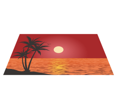 Hawaii naplemente aranyos design kortárs szőnyegek - TenStickers