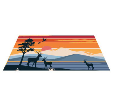 Naplemente vadonban jelenet vinil szőnyeg természet - TenStickers