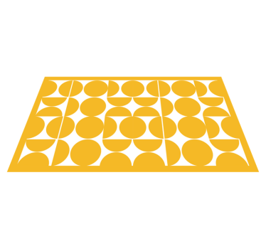 Sárga kör minta vinil szőnyeg geometriai - TenStickers