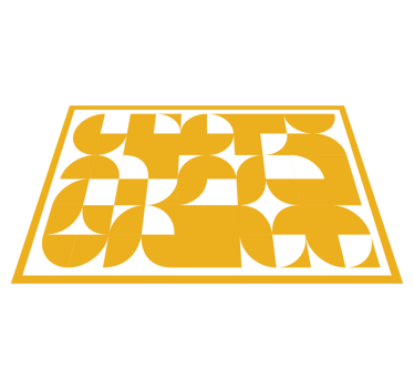 Sárga kör geometriai art mintázatú szőnyegek - TenStickers