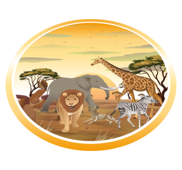 Safari állatos kaland vinil szőnyeg - TenStickers