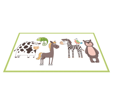 Aranyos állatok rajz szőnyeg - TenStickers