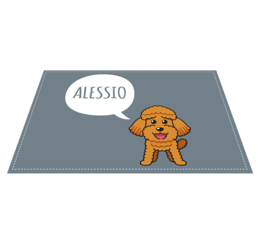 Boldog uszkár kölyökkutya Vinil szőnyeg nevekkel - TenStickers