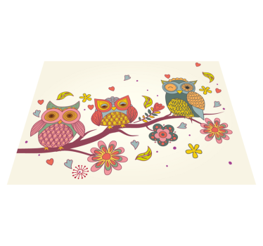 Mandala bagoly, sok színű hálószobai szőnyeg - TenStickers