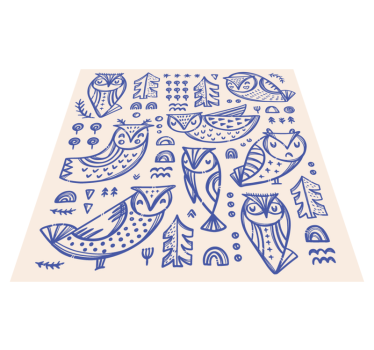 Szeszélyes bagoly minták vinil szőnyeg gyerekek - TenStickers