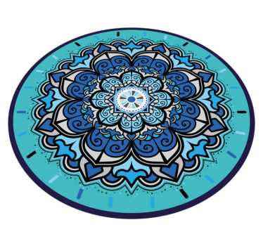 Kék tónusok virágos mandala szőnyeg - TenStickers