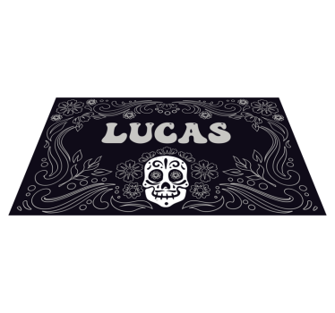 Koponya design névvel vinil szőnyeg halloween - TenStickers