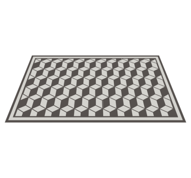 Szürke 3d kocka geometriai szőnyeggel - TenStickers