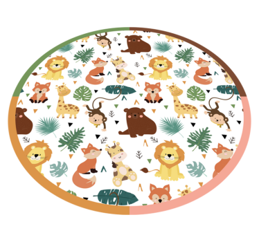 Aranyos vadállatok levelekkel állati szőnyeg - TenStickers