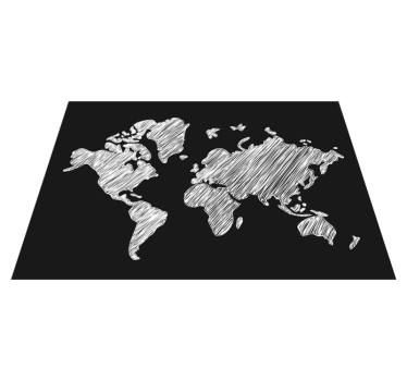 Színes kréta rajz egy fekete háttér vinyl megjelenítése szőnyeg - TenStickers
