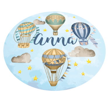 Léggömb fantázia Vinil szőnyeg nevekkel - TenStickers