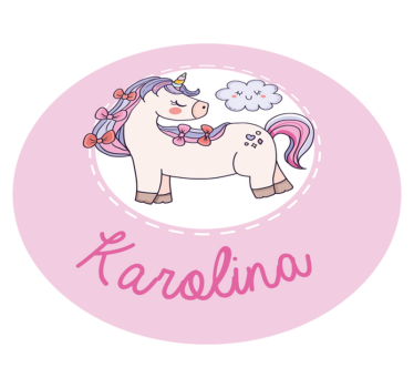 Unikornis névvel Vinil szőnyeg nevekkel - TenStickers