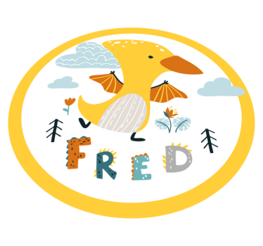 Bébi dinoszaurusz Vinil szőnyeg nevekkel - TenStickers