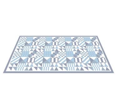 Geometriai kék mintás csempe szőnyeg - TenStickers