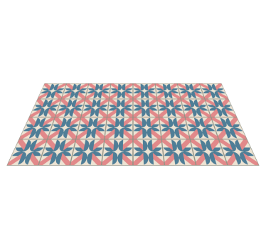 Rózsaszín kék geometrikus minta vinil szőnyeg csempe hatás - TenStickers