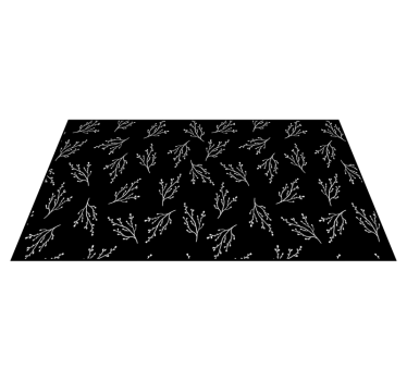 északi fekete-fehér vékony ágak minimalista szőnyeg - TenStickers