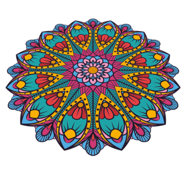 Szivárvány színek mandala szőnyeg - TenStickers