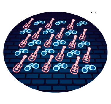 Neon zenei minták vinil szőnyeg tinik - TenStickers