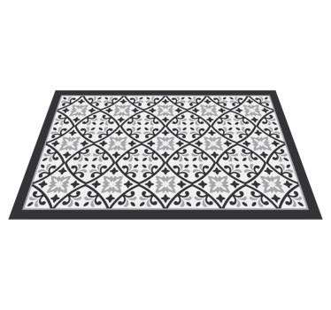 Fehér és szürke klasszikus geometriai cserépszőnyeg - TenStickers