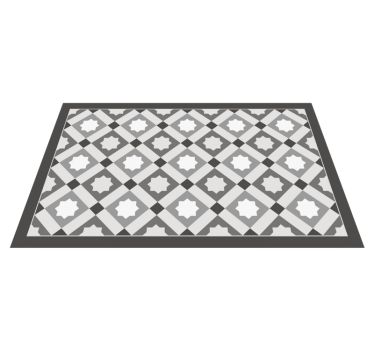 Modern szürke geometriai csillag mintás csempe szőnyeg - TenStickers