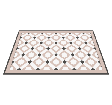 Bézs és sötétszürke geometriai csillag mintás csempe szőnyeg - TenStickers