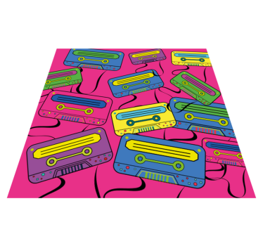 élénk kazetták vinil szőnyeg tinik - TenStickers