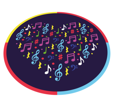 Hangjegy szív vinil szőnyeg tinik - TenStickers
