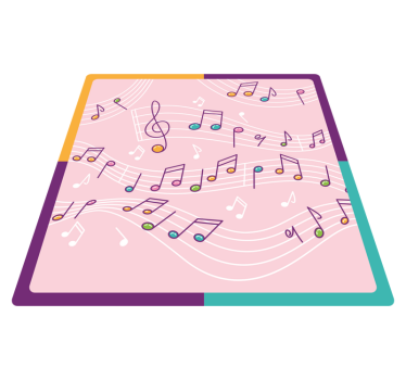 Finom hangjegyek szögletes szőnyeg - TenStickers