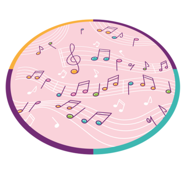 Hangjegyek motívuma vinil szőnyeg tinik - TenStickers