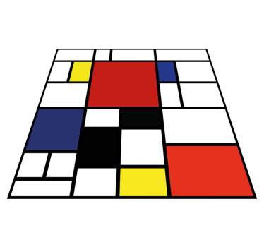 Vibráló geometrikus elem vinil szőnyeg modern - TenStickers