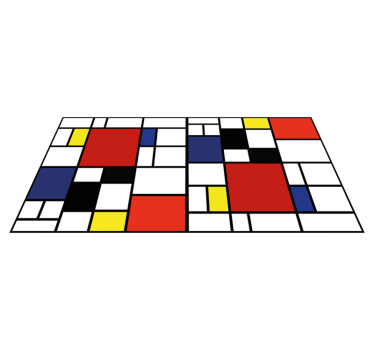 Színes blokk minta vinil szőnyeg modern - TenStickers