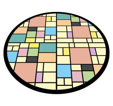 Patchwork színes blokkok körkörös szőnyeg - TenStickers