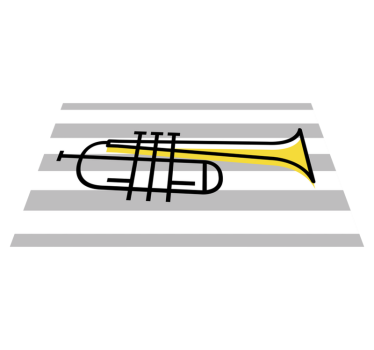 Trombita lineart aranyos design kortárs szőnyegek - TenStickers