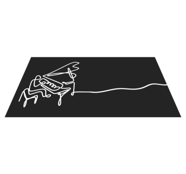 Zongora vonalművészet vinil szőnyeg modern - TenStickers