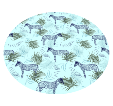 Zebra és levelek vinil szőnyeg állat - TenStickers