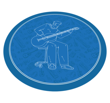 ült gitáros minimalista design kortárs szőnyegek - TenStickers