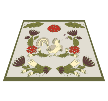 Folklór kakas vinil szőnyeg állat - TenStickers
