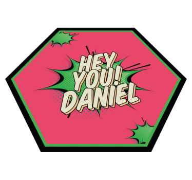 Képregény stílusú üdvözlet Vinil szőnyeg nevekkel - TenStickers