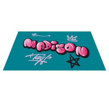 Rózsaszín graffiti névvel vinil szőnyeg tinik - TenStickers